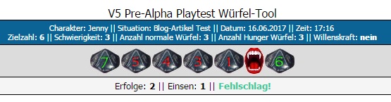 V5 Würfel Tool - Testwurf