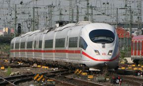 ICE 3 number 406 001-8 approaching Frankfurt Hauptbahnhof (Germany)