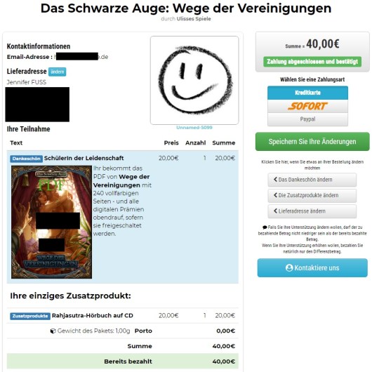 Game On Tabletops Produkte ändern (Austausch phys. Buch durch PDF + Hörbuch)